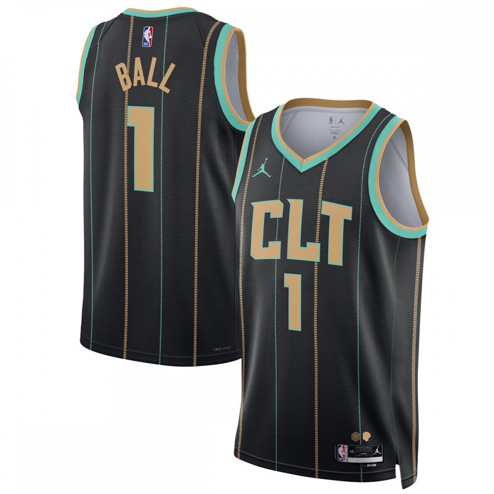 LaMelo Ball Charlotte Hornets Jordan Brand Unisex 2022/23 Swingman Jersey - City Edition - Black-Pro Kit Vault | Brand New 26/27 Sports Jerseys